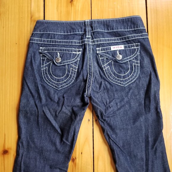 True Religion Dark Wash Bootcut Jeans Size 26 - Picture 3 of 6